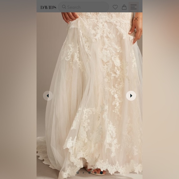 2021 David’s Bridal Plus Size Mermaid Wedding Dress STYLE# AI13030441 - Picture 5 of 8